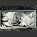 Ornate Traditional Stone Lion Sculpture With Intricate Carved Base And Decorative Patterns