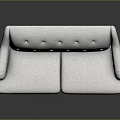 Modern White Fabric Two-Seater Sofa With Rolled Arms Tufted Back And Wooden Legs
