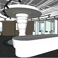 Modern Front Office Front Desk 3d model