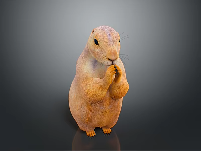 Realistic Prairie Dog 3D Model Standing On Hind Legs With Detailed Fur 3d model
