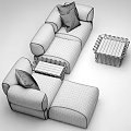 Sofa coffee table combination 3d model