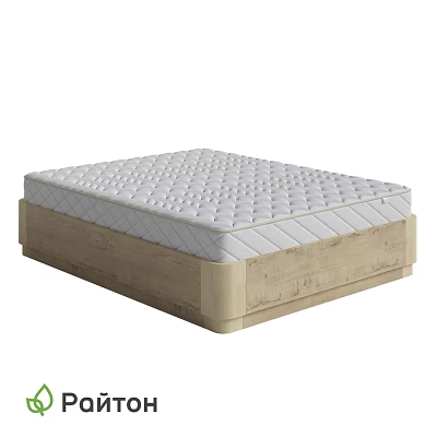 Comfortable Double Bed Mattress with Wooden Support Frame and Diamond Quilted Design 3d model