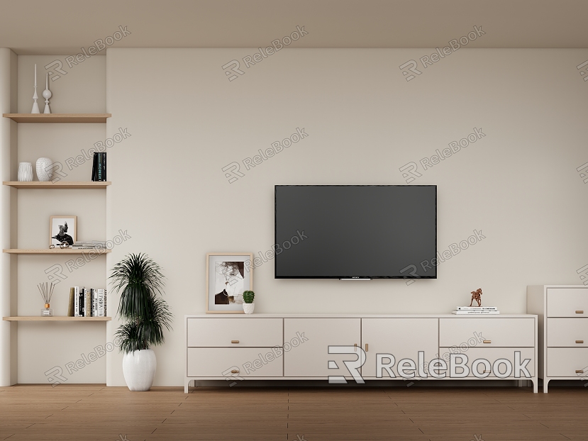 TV cabinet TV cabinet background wall decoration model