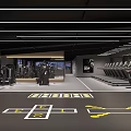 Modern Fitness Gym With Various Workout Equipment Treadmills Strength Machines And Functional Training Marked Floor