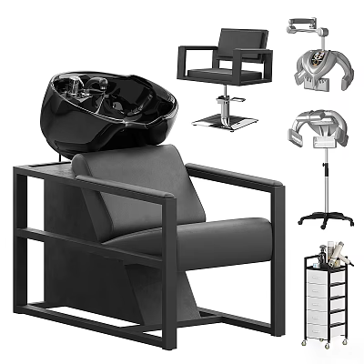 Modern Black Leather Massage Chair With Ergonomic Design And Comfortable Seating 3d model