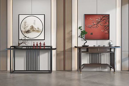New Chinese style bar case end view table 3d model