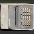 Classic White And Gray Calculator With Numeric Keypad Orange Buttons And Digital