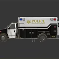 White And Black Police Toy Car With Red Blue Emergency Lights And Logo