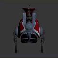 Futuristic Sci Fi Vehicle Design With Red White Body And Rotor Structure