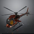 Red Cosmic Helicopter Model With Transparent Cockpit Orange Components And Blue Base