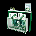 Check in Area For Global Organic New Life With Green Plants And Display Stand