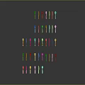 Colorful Kitchen Utensils Spoons And Forks In Neat Rows With Dark Background Reflections
