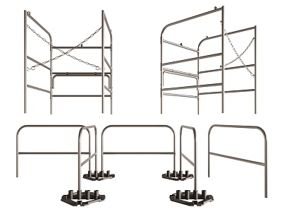 Guardrail Scaffolding Fence Metal Hardware Protective Railing model