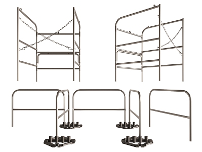 Guardrail Scaffolding Fence Metal Hardware Protective Railing 3d model