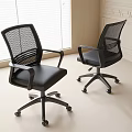 Modern Black Office Chairs With Mesh Back Armrests And Swivel Wheels