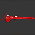 Red Racing Car Model With White Seat Top Structure And Four Wheels