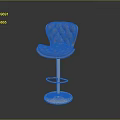 Stylish Purple Velvet Tufted Bar Stool With Gold Metal Base And Modern Design