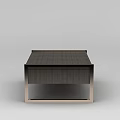 Contemporary Wooden Storage Cabinet with Metal Frame and Decorative Drawer Knob