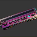 Vibrant Retro Electronic Boombox Featuring Neon Colors Speakers And Knob Design