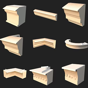 Building component gypsum line eaves 3d model