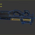 Modern Tactical Weapon Design With Black Body And Yellow Accent Components
