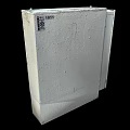 Weathered White Metal Cabinet With BB Graffiti On Door And Rustic Exterior