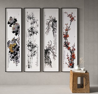 New Chinese Plant Painting Decorative Painting 3d model