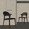 Medieval Style Dining Chairs With Dark Wooden Frame Curved Backrest And Leather Seat