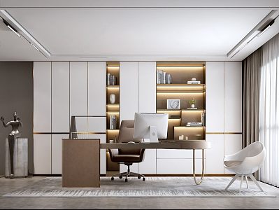 Modern Light Luxury Office 3d model