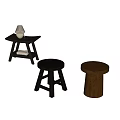 Modern Dark Wood Side Table With White Lamp Book And Sturdy Legs