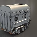 Metallic Silver Utility Trailer Design With Windows And Practical Transport Features 3d model