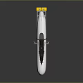 White And Brown Military Submarine With Yellow Tail Fins And Top Weapon Structures