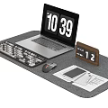 Complete Laptop Workspace Setup With Keyboard Mouse Pad Calendar And Notebook 3d model