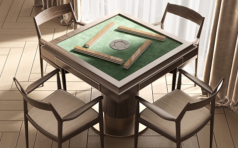 Modern Mahjong Table and Chair Mahjong Table and Chair Combination 3d model