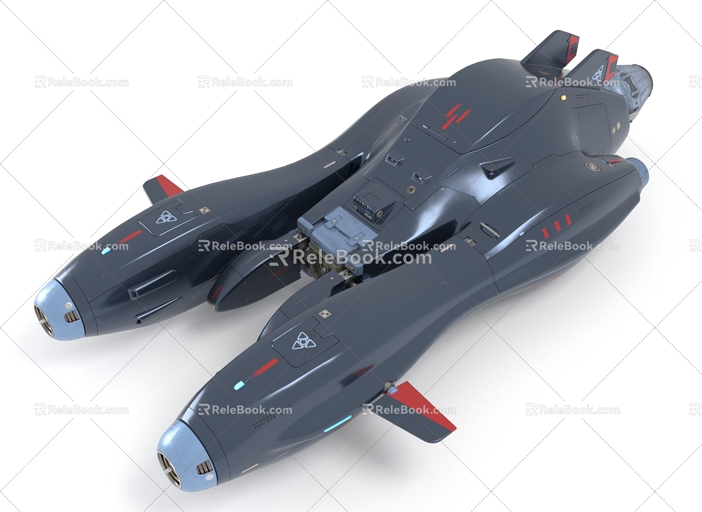 Sci-fi fighter aircraft space plane spaceship 3d model