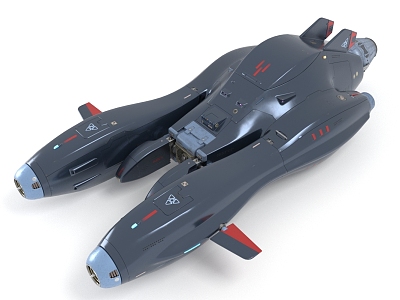 Sci-fighter aircraft space plane spaceship 3d model