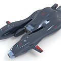 Sci-fi fighter aircraft space plane spaceship 3d model