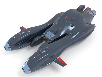 Futuristic Sci fi Spacecraft With Red Accents And Sleek Design 3d model Futuristic Sci fi Spacecraft With Red Accents And Sleek Design 3d model