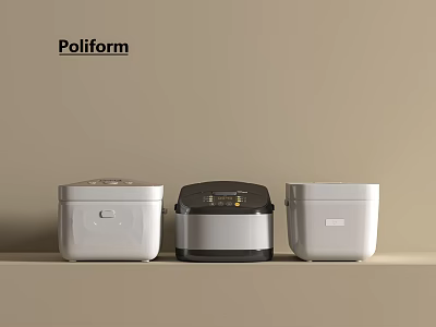 Poliform Kitchen Appliances Three Modern Rice Cookers With Sleek Design For Home Use 3d model