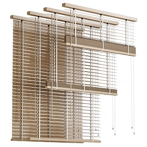 Modern Wooden Venetian Blinds 3d model