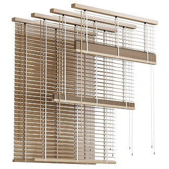 Modern Wooden Venetian Blinds 3d model