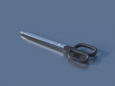 Household Scissors With Sharp Stainless Steel Blade And Black Comfortable Handle 3d model