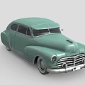 Light Green Vintage Classic Car With Streamlined Body And Retro Design