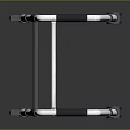 Sturdy Silver Frame Walker With Black Handles And Blue Wheels For Mobility Aid