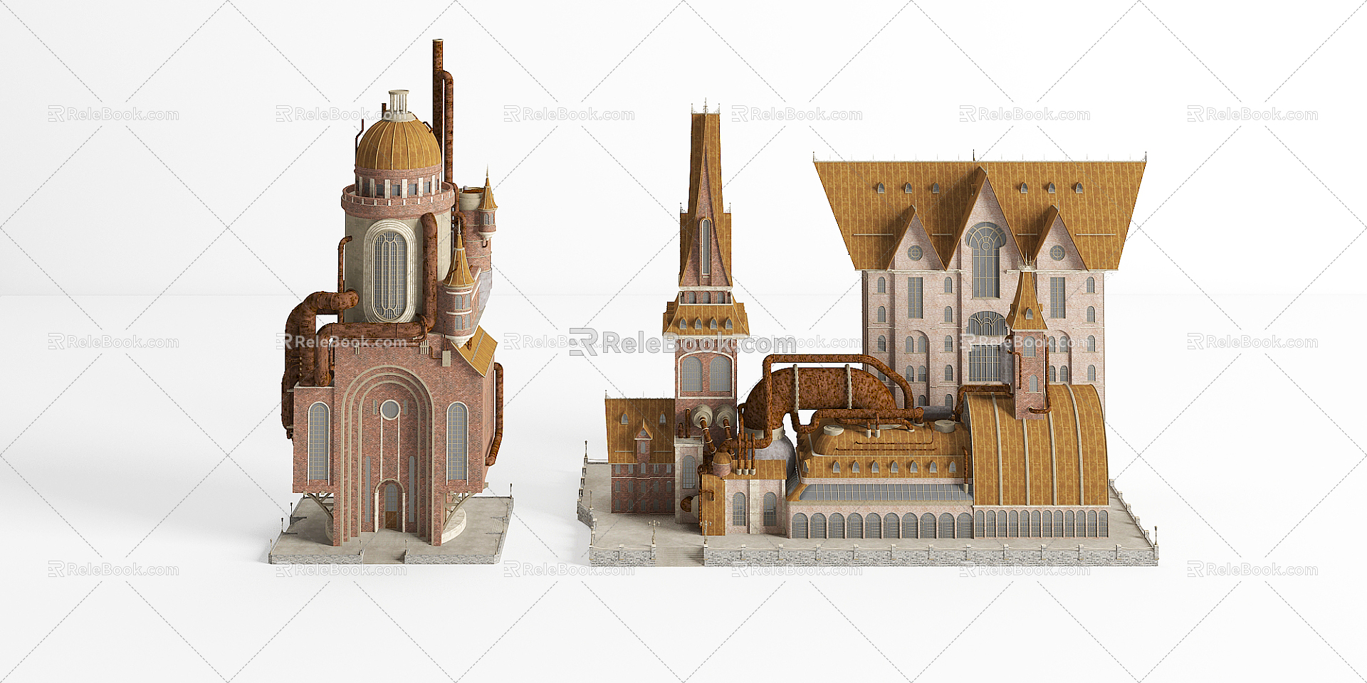 European-style castle 3d model