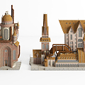 European-style castle 3d model