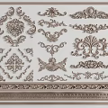 European-style Carved Line Carved Roman Column Plaster Line Corner Column 3d model