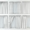 Modern Window Curtains With Different Colored Sheer Layers And Patterned Designs 3d model