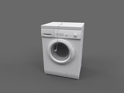 Modern White Front Load Washing Machine With Digital Control Panel And Sleek Design 3d model