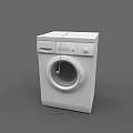 Modern White Front Load Washing Machine With Digital Control Panel And Sleek Design 3d model